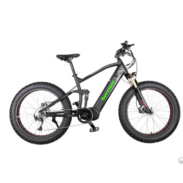 Bicicleta eléctrica con suspensión completa Bafang MID Max Drive Motor Fat Neumático